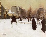 Norbert Goeneutte The Boulevard de Clichy Under Snow oil painting picture wholesale